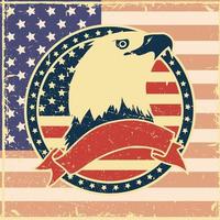 eagle in usa poster vector