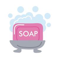 soap bar with foam vector