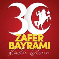 zafer bayrami tarjeta 30 de agosto vector