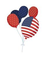 usa flag balloons helium vector