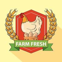 fresh farm product shield vector