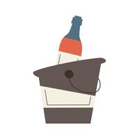 wine in ice bucket vector