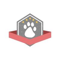 pet paw in shield vector