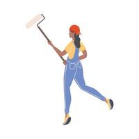 woman painting character vector