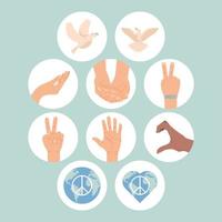 ten day of peace icons vector