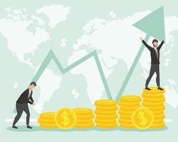 Businessmen with coins vector