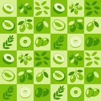 Green Olive abstract seamless geometric vector pattern for packaging design