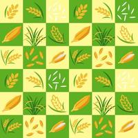 Rice paddy abstract seamless geometric vector pattern for packaging design