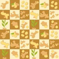 Ginger abstract seamless geometric vector pattern for packaging design