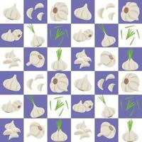 White Garlic abstract seamless geometric vector pattern for packaging design