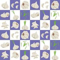 White Garlic abstract seamless geometric vector pattern for packaging design