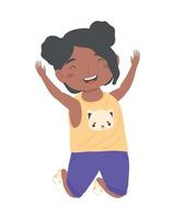 afro little girl character vector