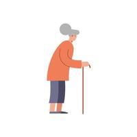 old woman walking vector