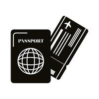 passport and ticket flight vector