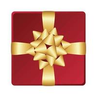 red and golden gift vector