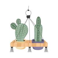 two macrame hangers vector