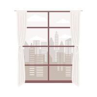 city view in window vector