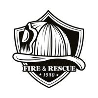 fire and rescue badge vector