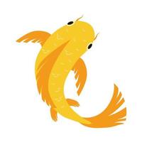 pez koi amarillo vector