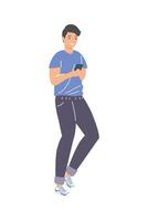 hombre con smartphone vector