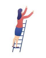 mujer de negocios, en, escalera vector