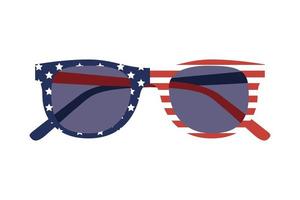 gafas de sol con la bandera de los eeuu vector