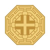 korean pattern octagon frame vector