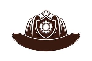 firefighter helmet with shield vector