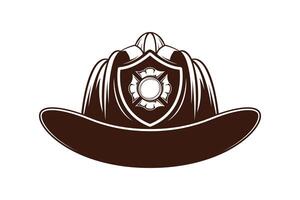 firefighter helmet with shield vector