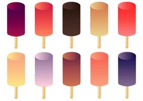 collection of colorful lollipop ice cream with color gradation vector