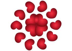Ilustración de diseño de corazón con degradado de color rojo 2 vector