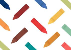 colorful crayon pattern on white background vector