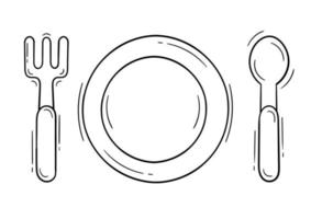 hand drawn tableware illustration vector