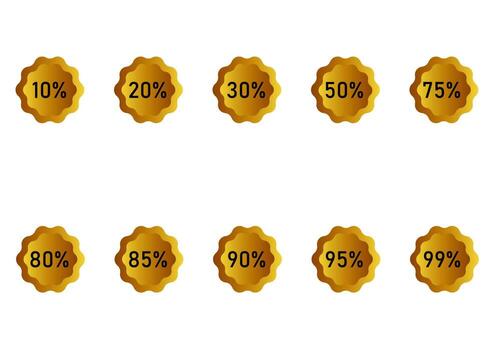 a collection of discount tags with a gradient of gold color 2 vector