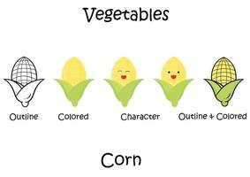 collection of illustrations of corn vegetables vector