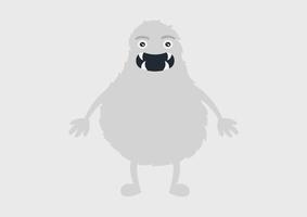 illustration of a monster with a cheerful face, in a beautiful bright gray color vector