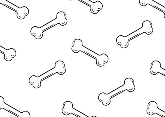 hand drawn bone background with dogs favorite food theme
