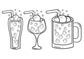 bebida de soda fresca y refrescante ilustración dibujada a mano vector