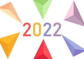 Fondo de cristal colorido con rediseño de tema de año nuevo 2022 vector