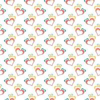 love seamless pattern with bright and pretty color vector