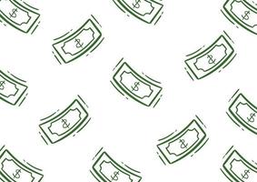 green flying dollar bill illustration pattern