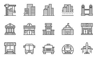 Elements City And Street Line Icon vector