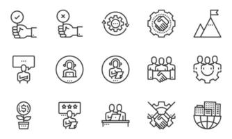 Business Solution Management  Icons, Customers, Operator, People Support, vector