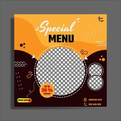 design social media post banner template food menu