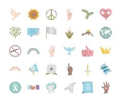 peace and positive set vector