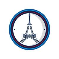 eiffel tower button vector