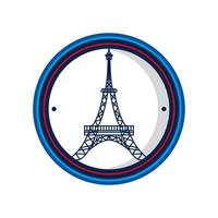 eiffel tower button vector