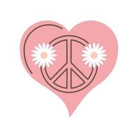 peace sign in heart vector