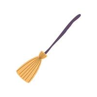 straw broom and wooden vector