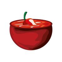 bowl with chili pepper vector